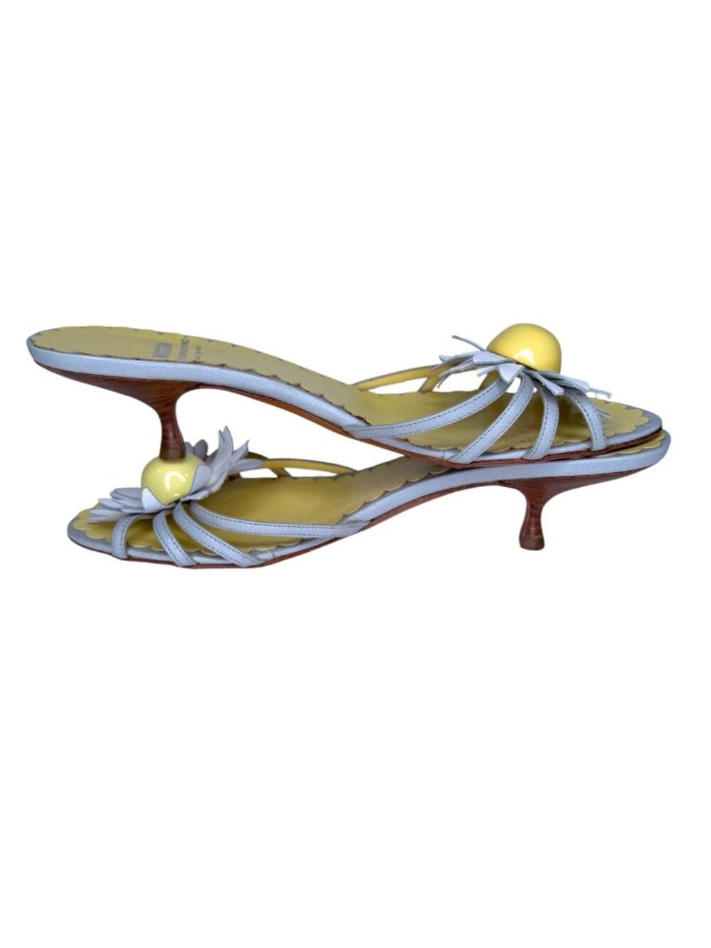 Moschino Cheap & Chic 37.5 Daisy Flower Kitten Heel Sandals - Picture 9 of 11
